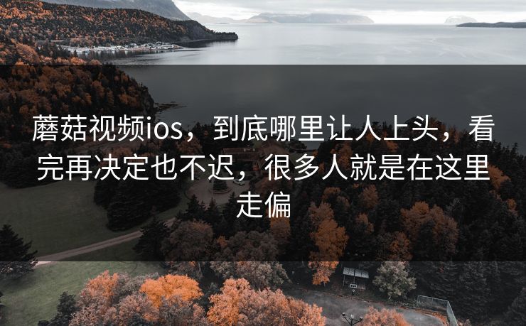 蘑菇视频ios，到底哪里让人上头，看完再决定也不迟，很多人就是在这里走偏