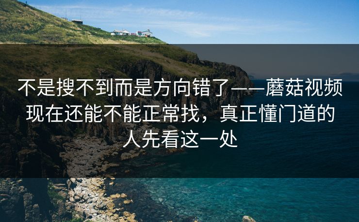 不是搜不到而是方向错了——蘑菇视频现在还能不能正常找，真正懂门道的人先看这一处