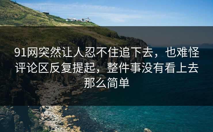 91网突然让人忍不住追下去，也难怪评论区反复提起，整件事没有看上去那么简单