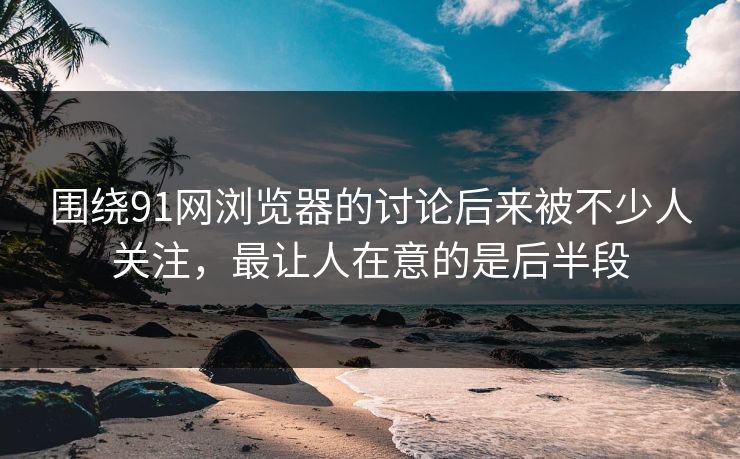 围绕91网浏览器的讨论后来被不少人关注，最让人在意的是后半段